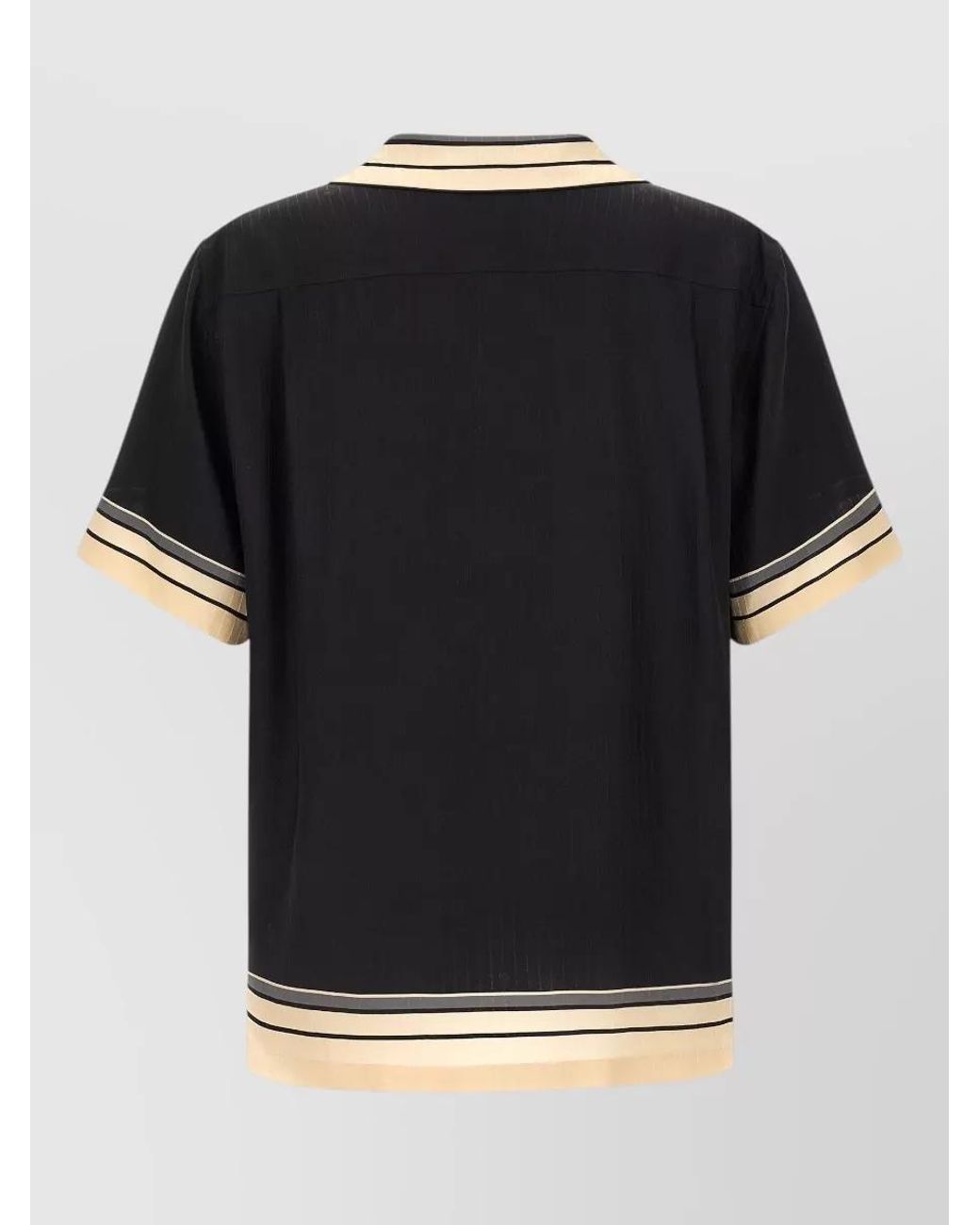 Dolce & Gabbana Black Silk Short-Sleeve Printed Shirt for men