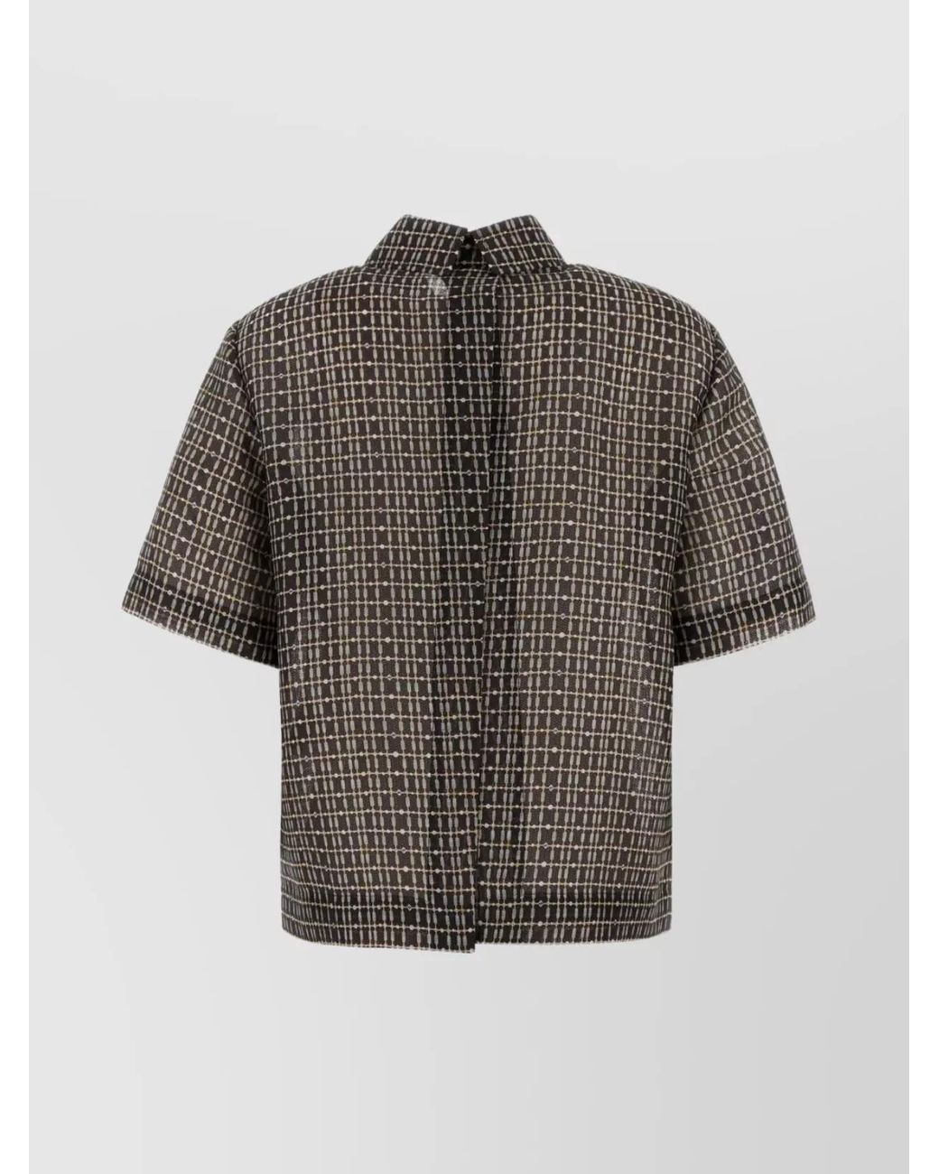 Fendi Gray Silk Polo Shirt