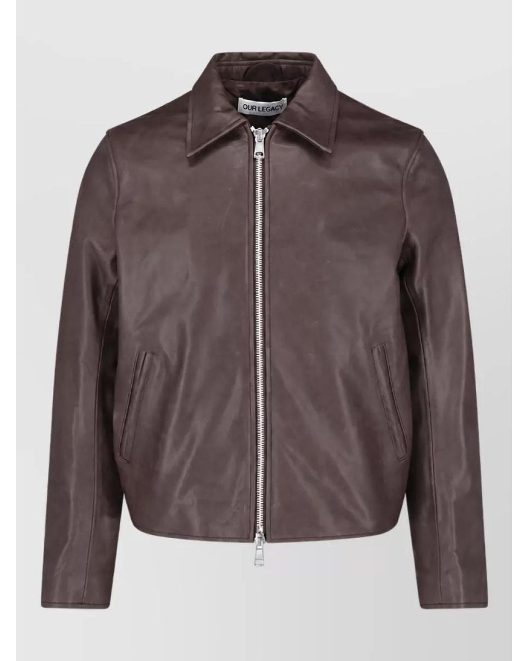 Our Legacy Brown Leather Mini Jacket for men