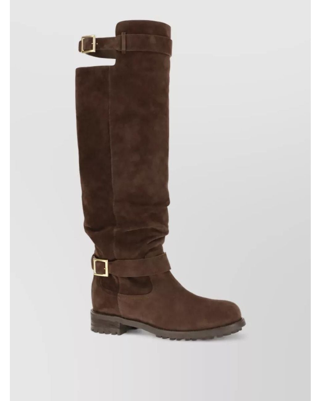 Jimmy Choo Brown Leather Over-The-Knee Boots