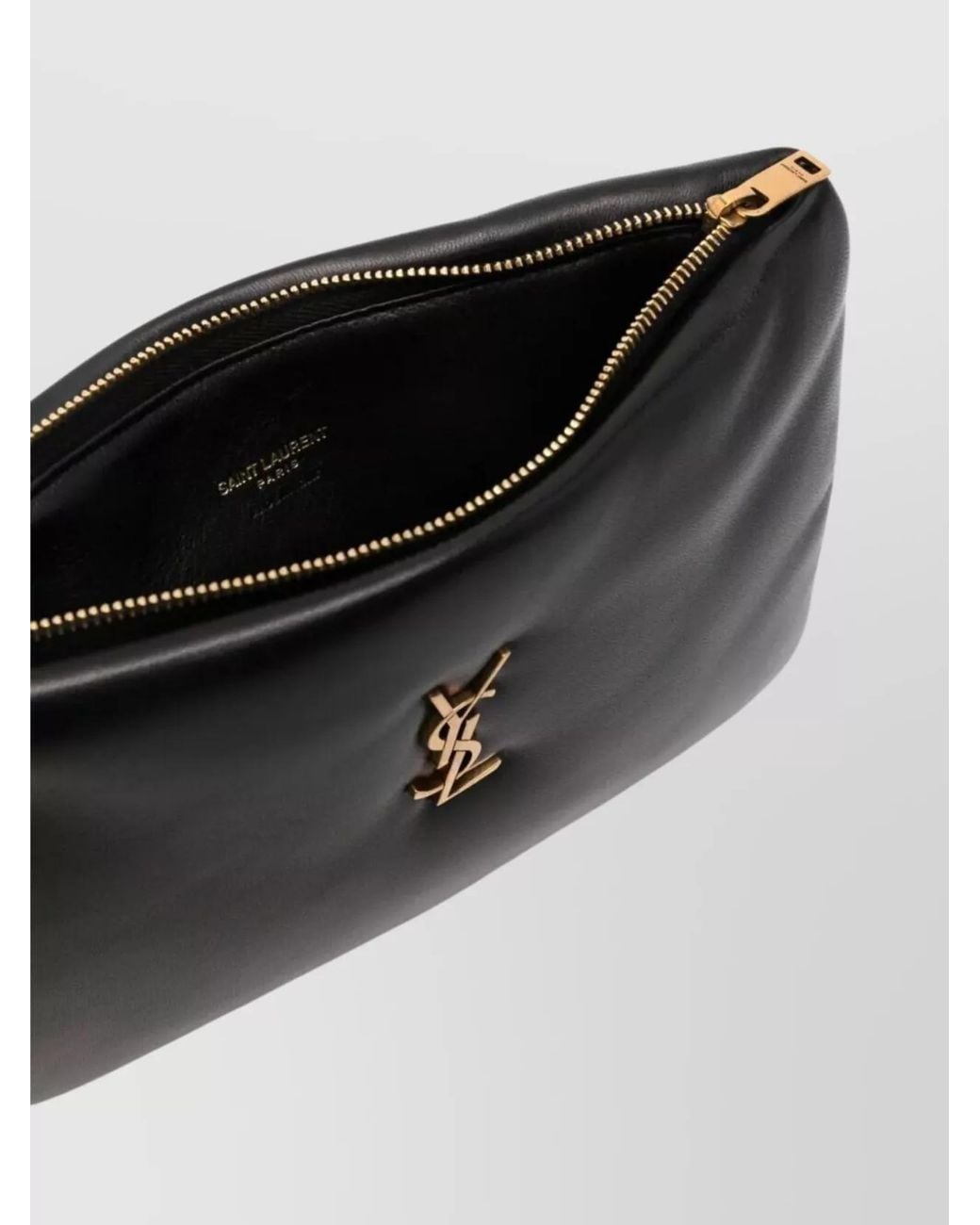 Saint Laurent Black Calypso Small Lambskin Clutch Bag