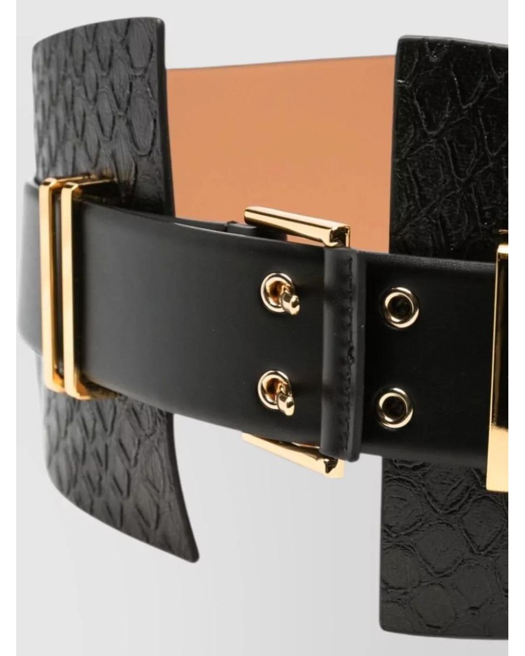 Elisabetta Franchi Black Snake-Effect Belt