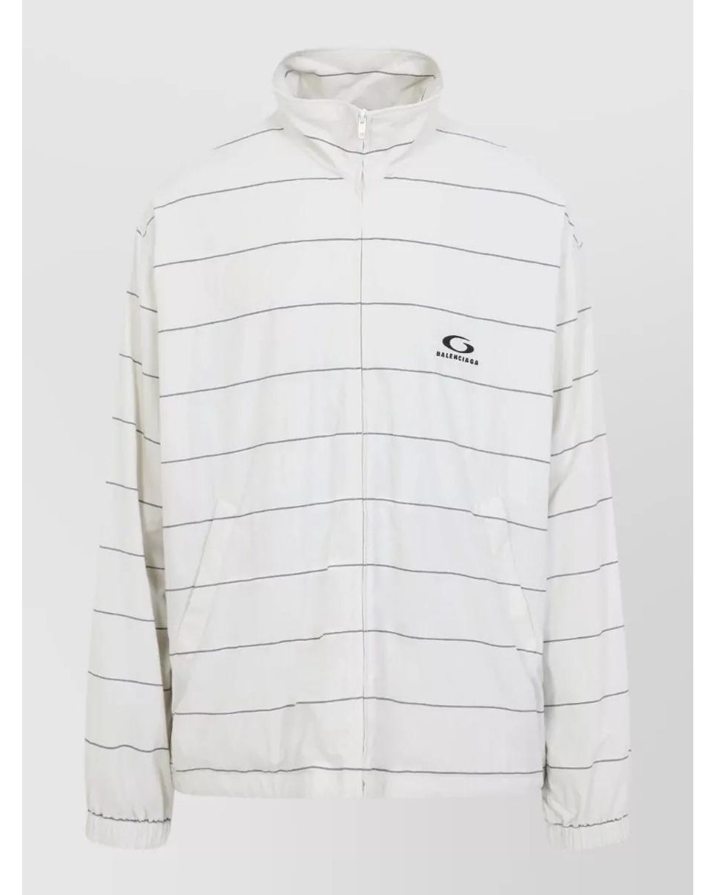 Balenciaga White Striped Oversized Tracksuit Jacket for men