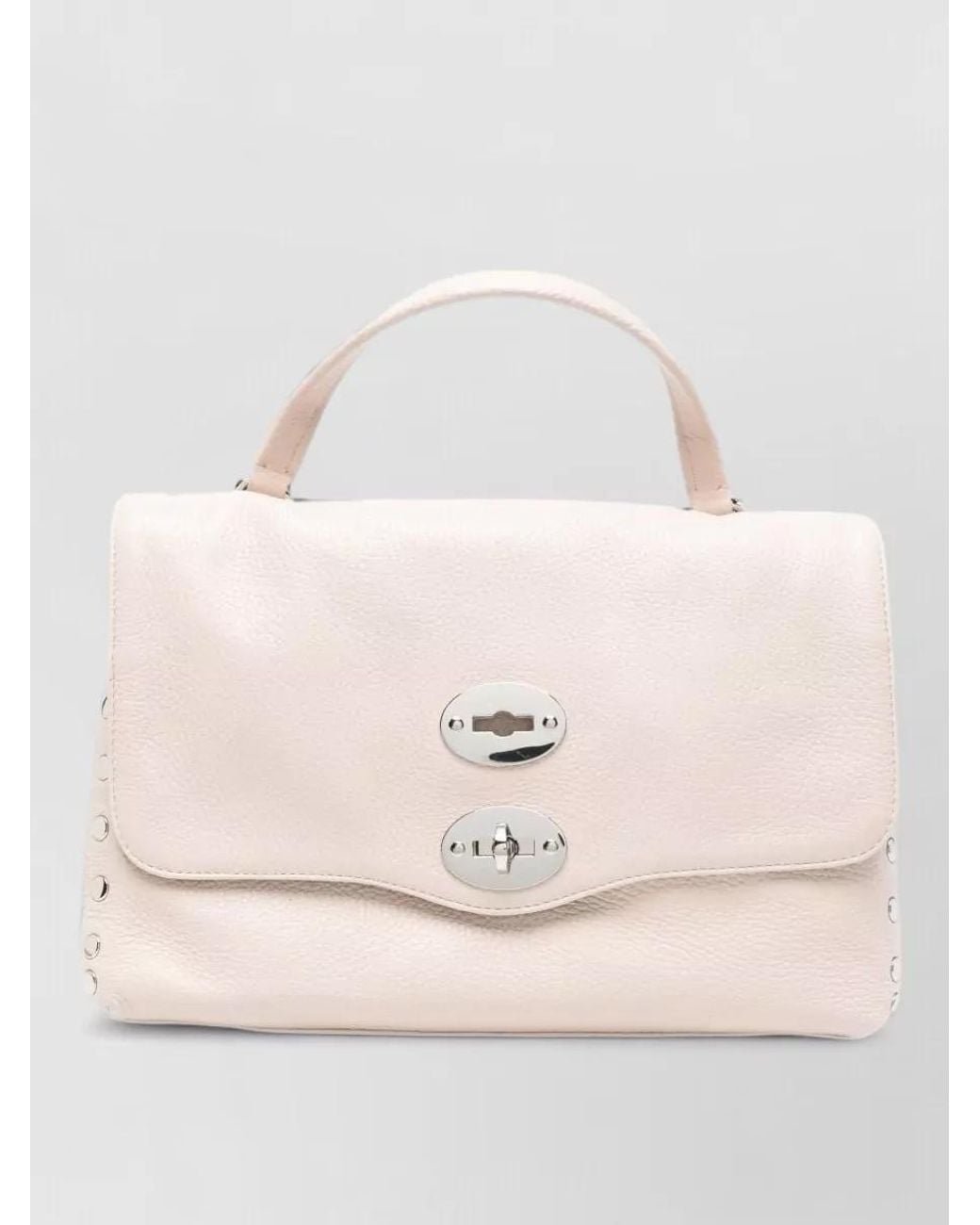 Zanellato Natural Pebbled Leather Stud-Embellished Shoulder Bag