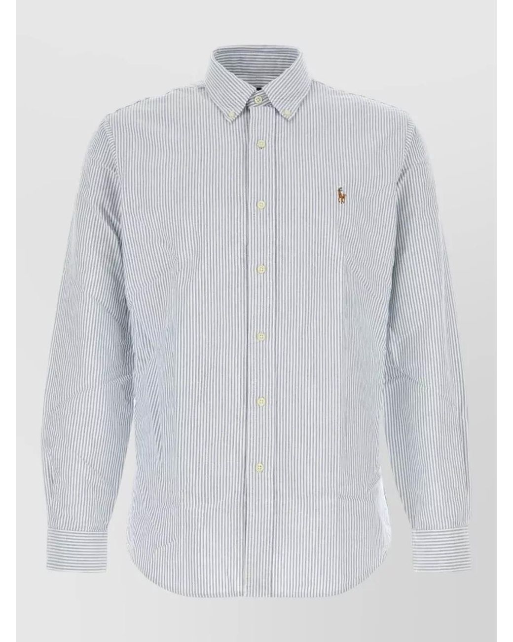 Polo Ralph Lauren White Striped Cotton Button-Down Shirt for men