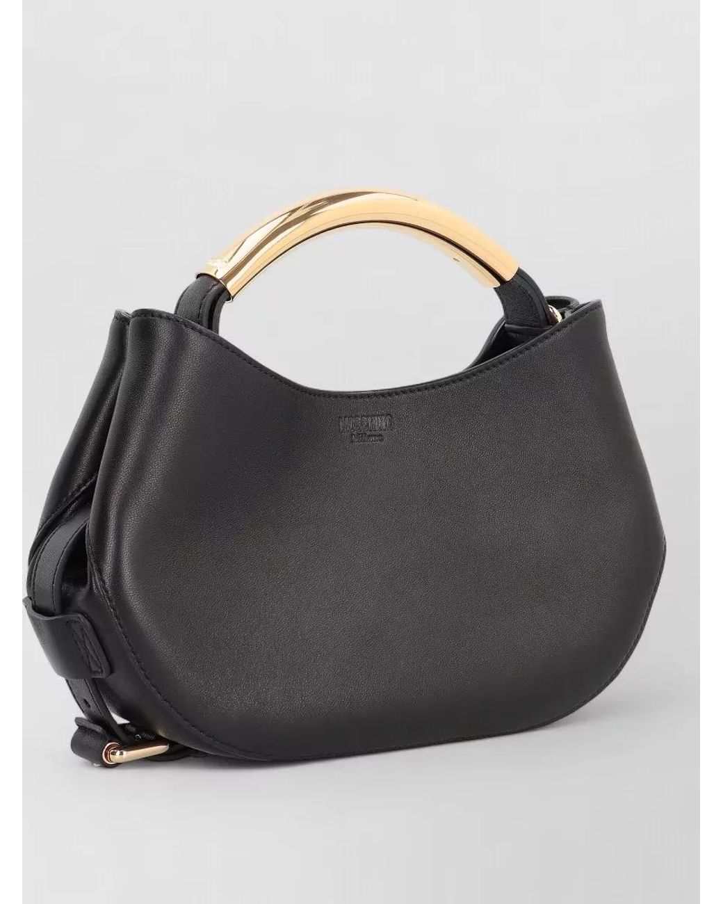 Moschino Gray Leather Shoulder Bag