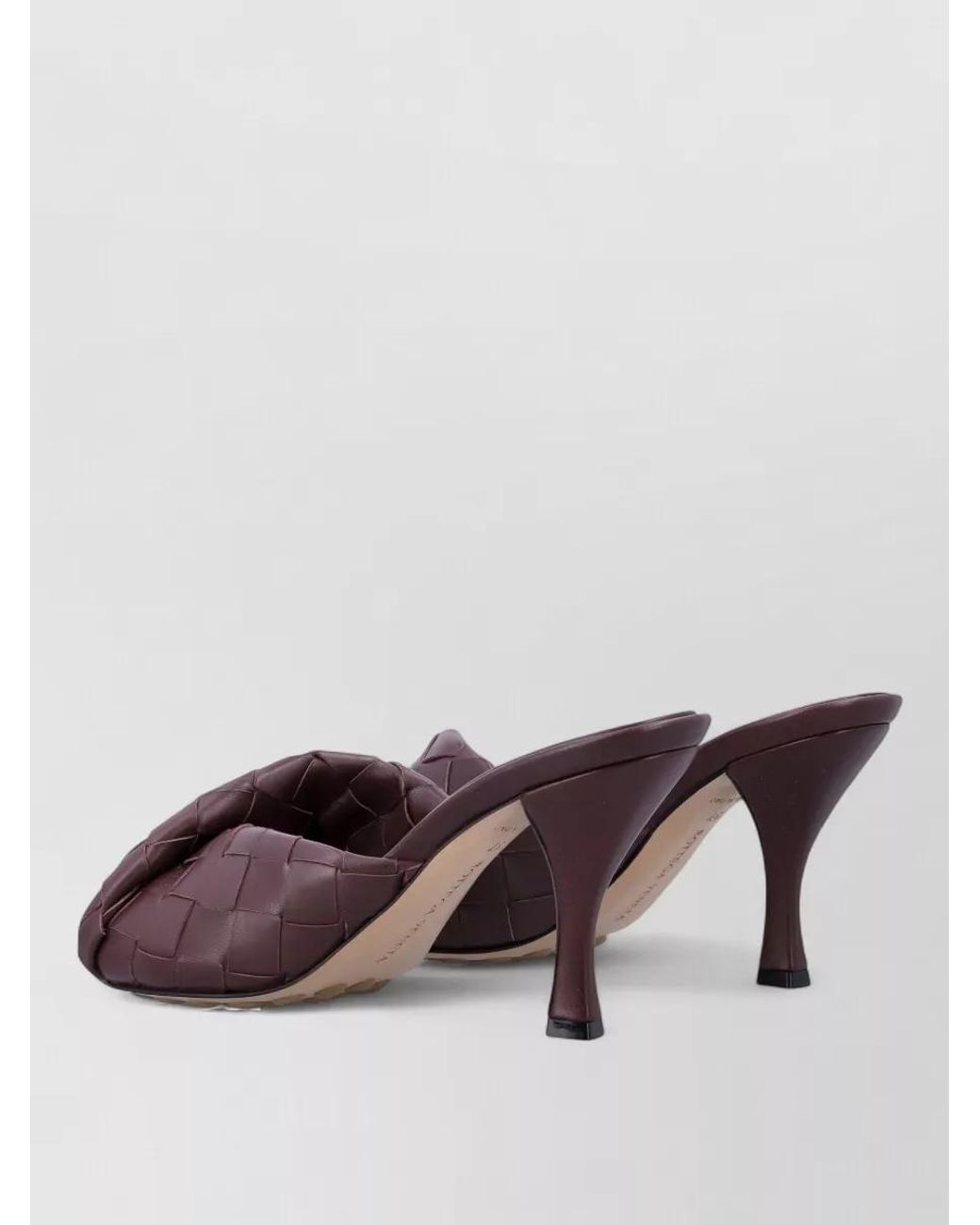 Bottega Veneta Purple Leather Intrecciato Mules