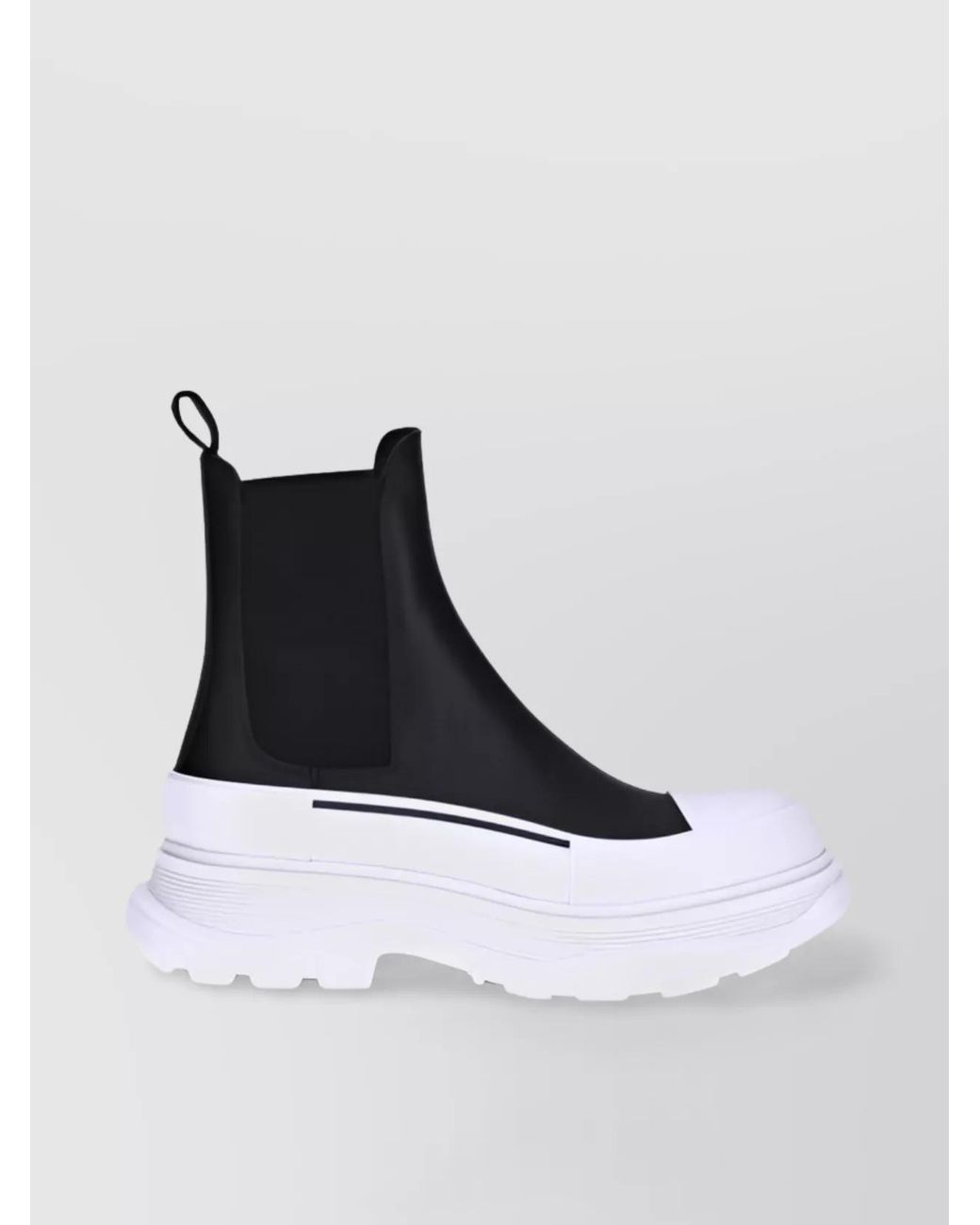 McQueen White Leather Ankle Boots