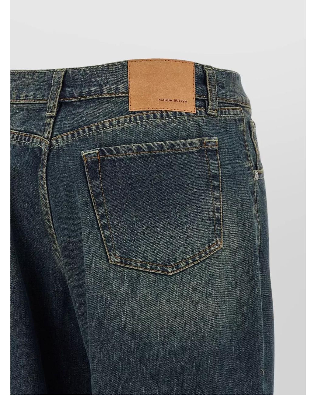 Magda Butrym Blue Cotton Straight-Leg Jeans