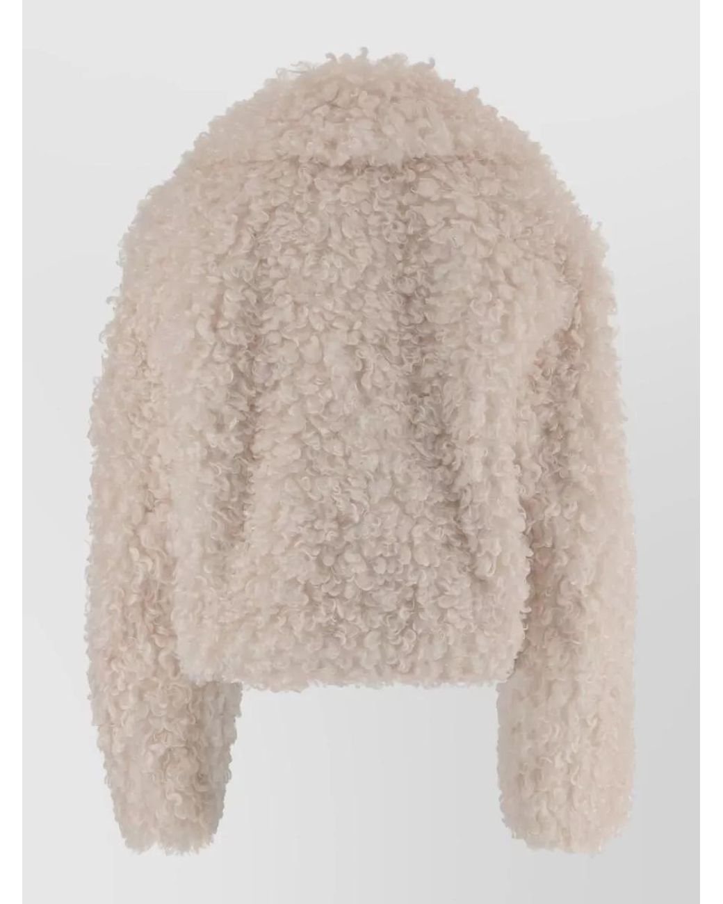 Stand Studio Natural Faux Fur Oversized Cropped Jacket