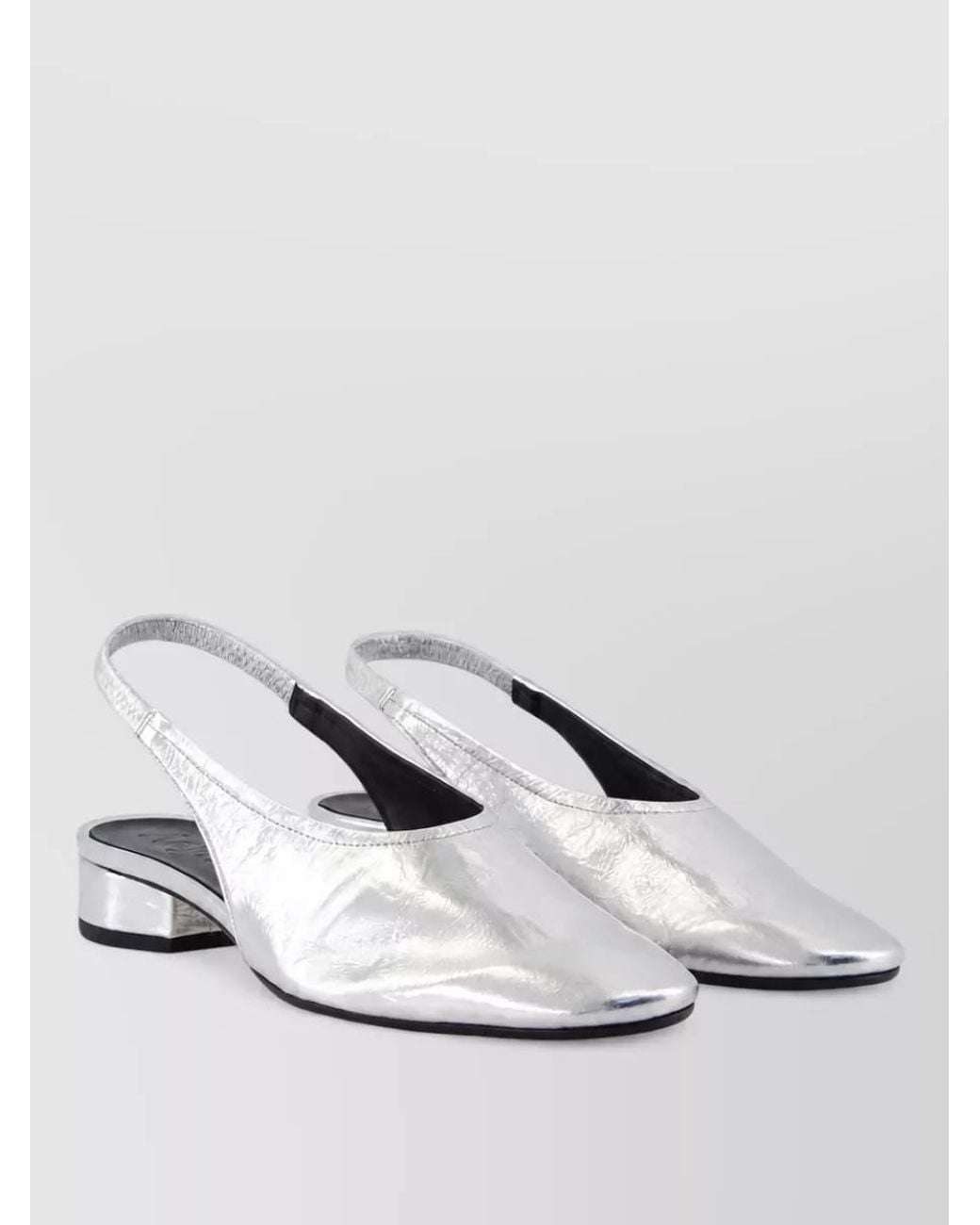 Aeyde White Leather Round-Toe Flat Mules