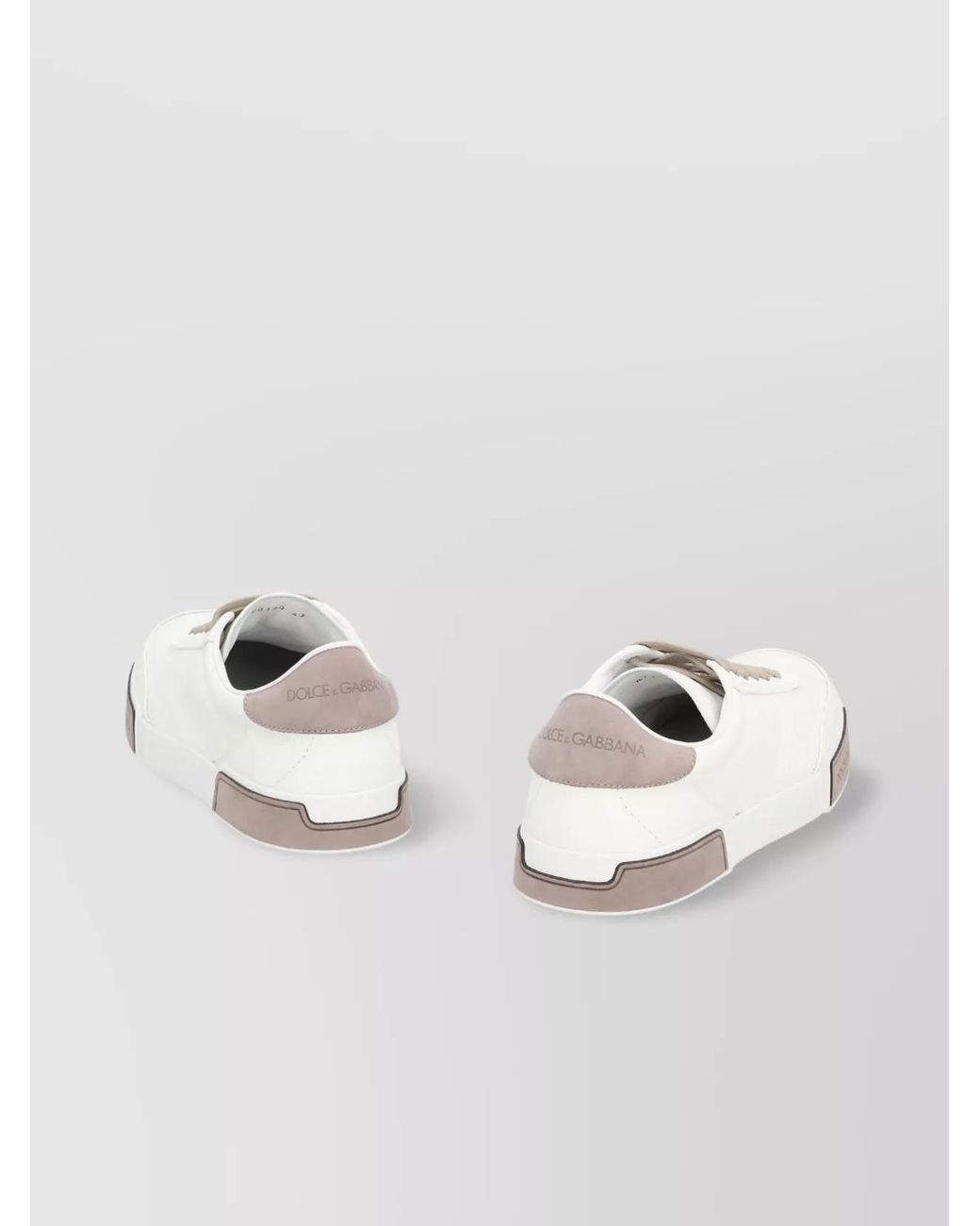 Dolce & Gabbana White Leather Low-Top Sneakers for men
