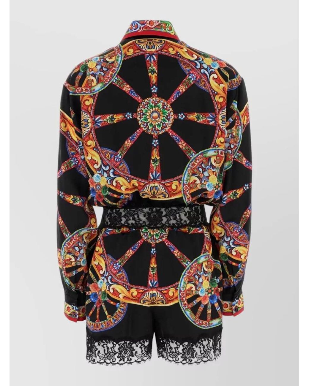 Dolce & Gabbana Multicolor Silk Satin Printed Jumpsuit