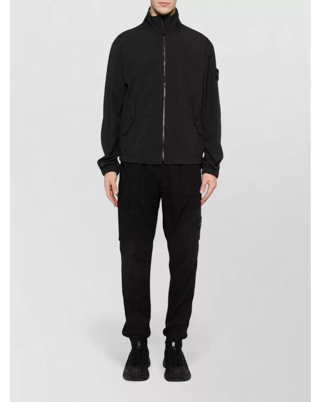 Stone Island Black Parachute Cargo Pants for men
