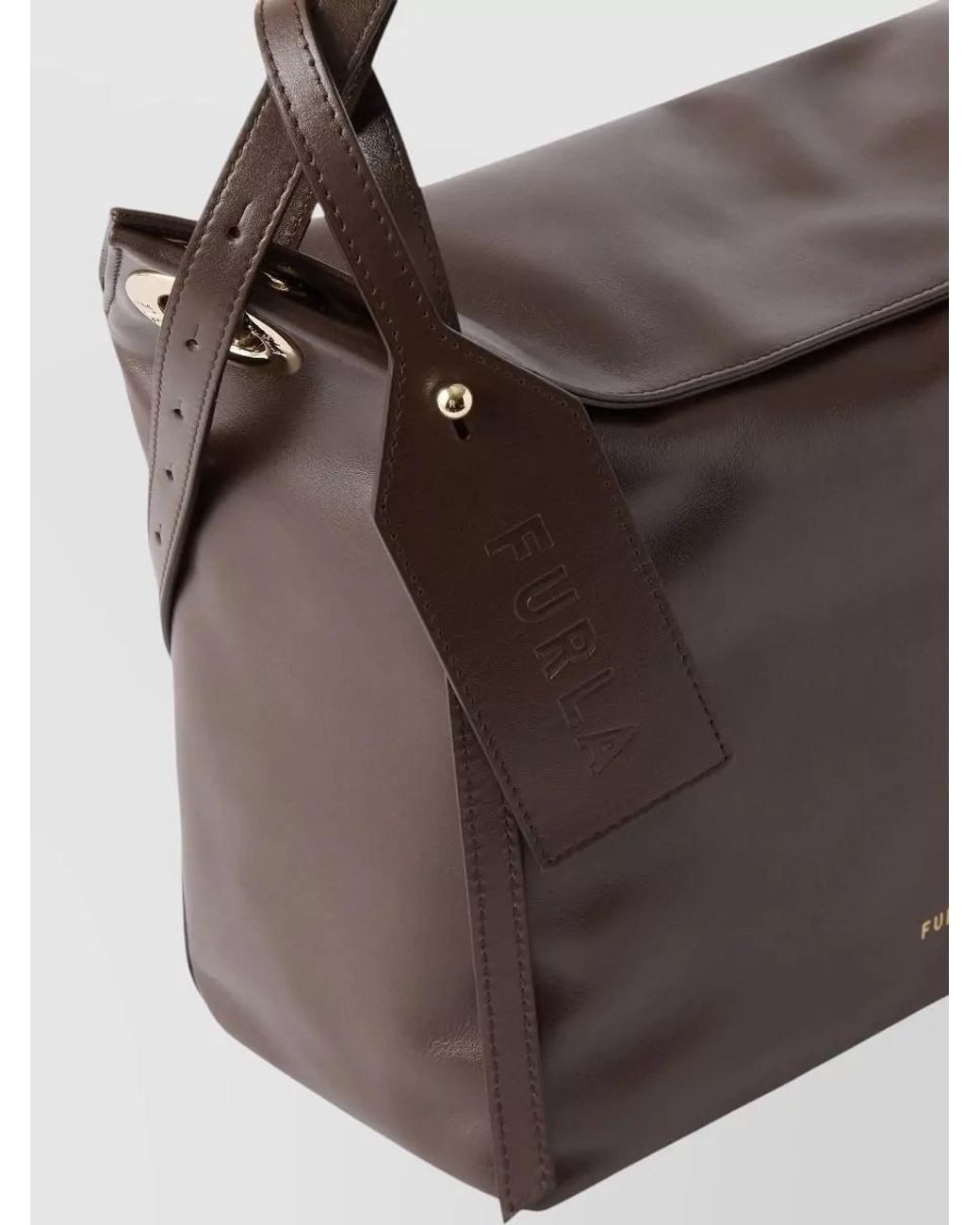 Furla Brown Ginevra M Leather Shoulder Bag