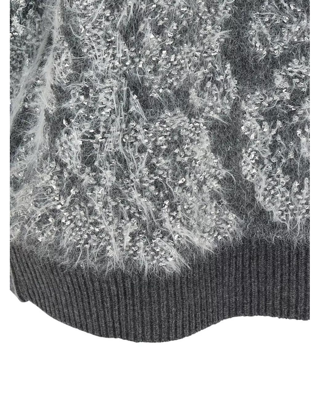 Nude Gray Jacquard Sleeveless Sweater