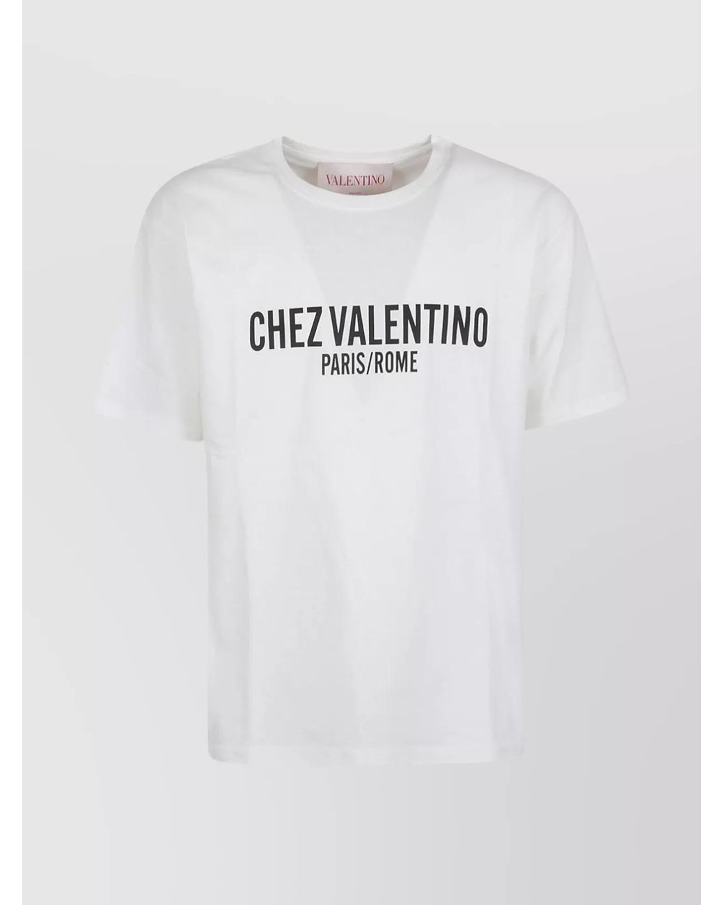 Valentino Garavani White Cotton Ribbed Crew-Neck T-Shirt for men