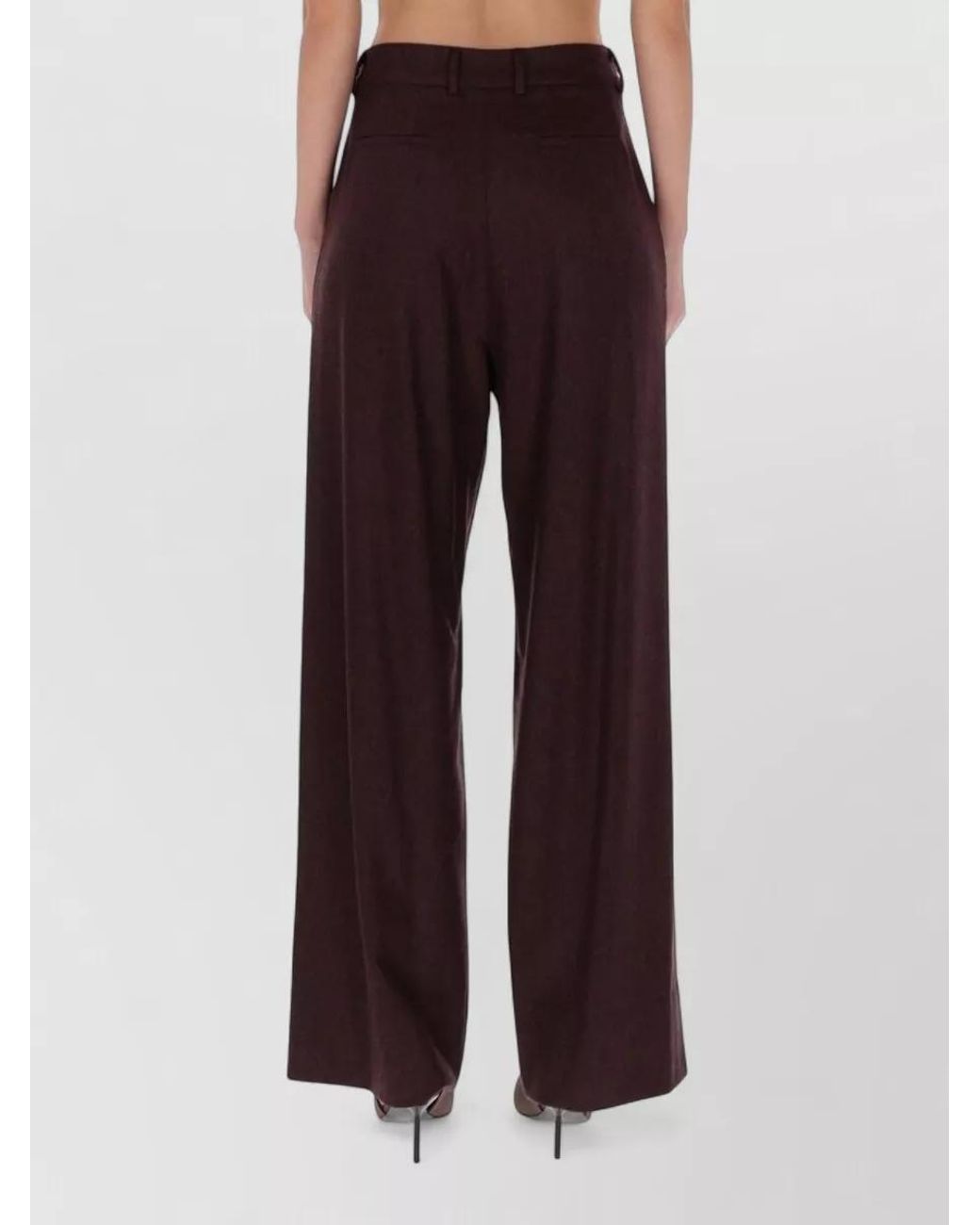 PT Torino Red Cashmere Wide-Leg Trousers