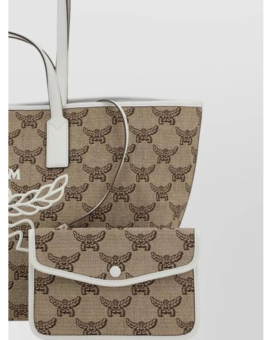 MCM Natural Medium Himmel Calf Leather Tote Bag