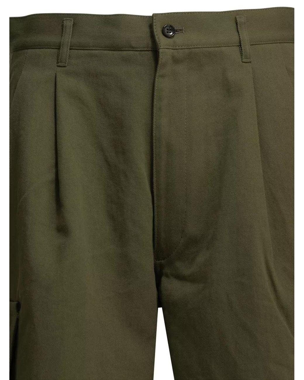 Comme des Garçons Green Printed Cotton Cargo Shorts for men