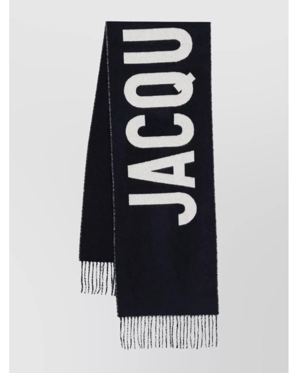 Jacquemus Blue Virgin Wool Fringed Scarf