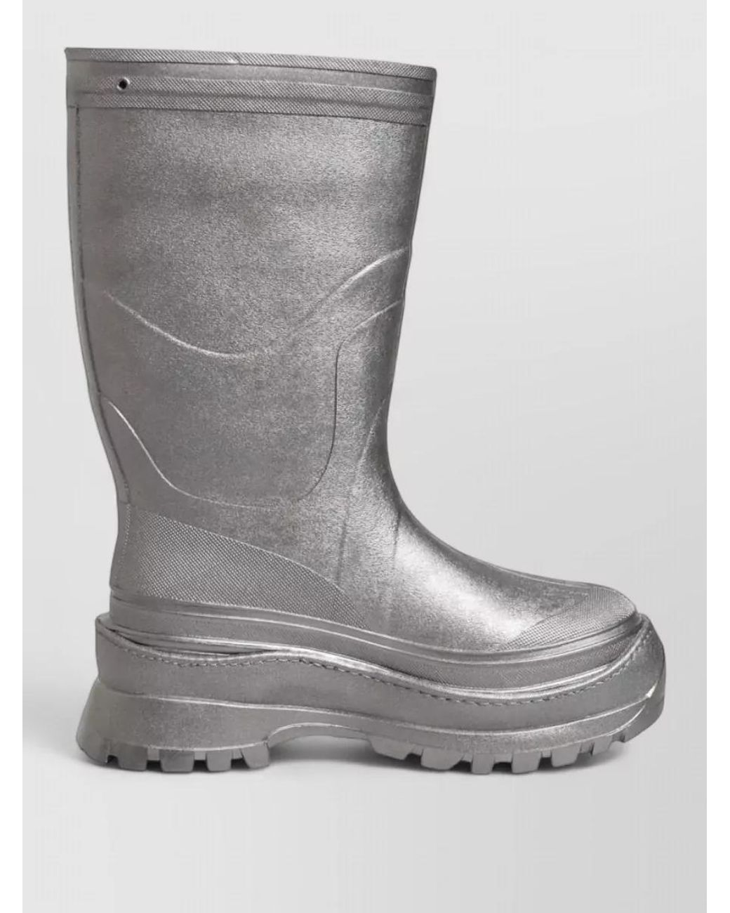Dolce & Gabbana Gray Metallic Rubber Rain Boots for men