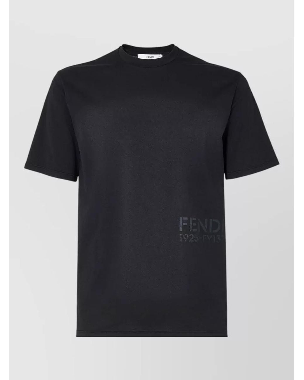 Fendi Black Cotton Regular-Fit Short-Sleeve T-Shirt for men