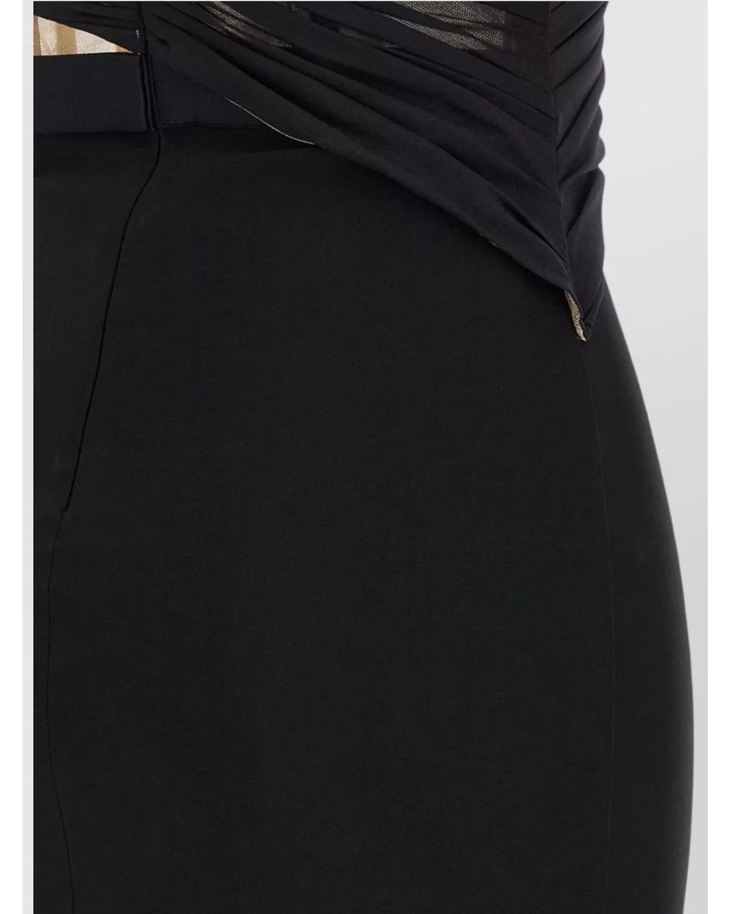 Nensi Dojaka Black Draped Corsetted Maxi Dress