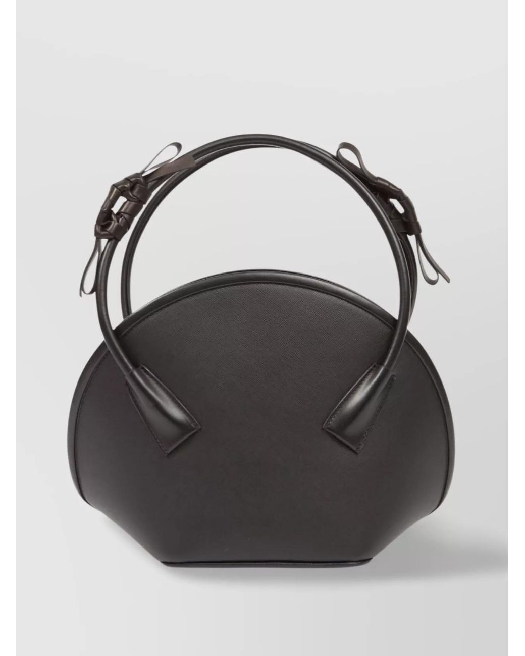 Maison Margiela Black Small Leather Handbag With Bow And Knot