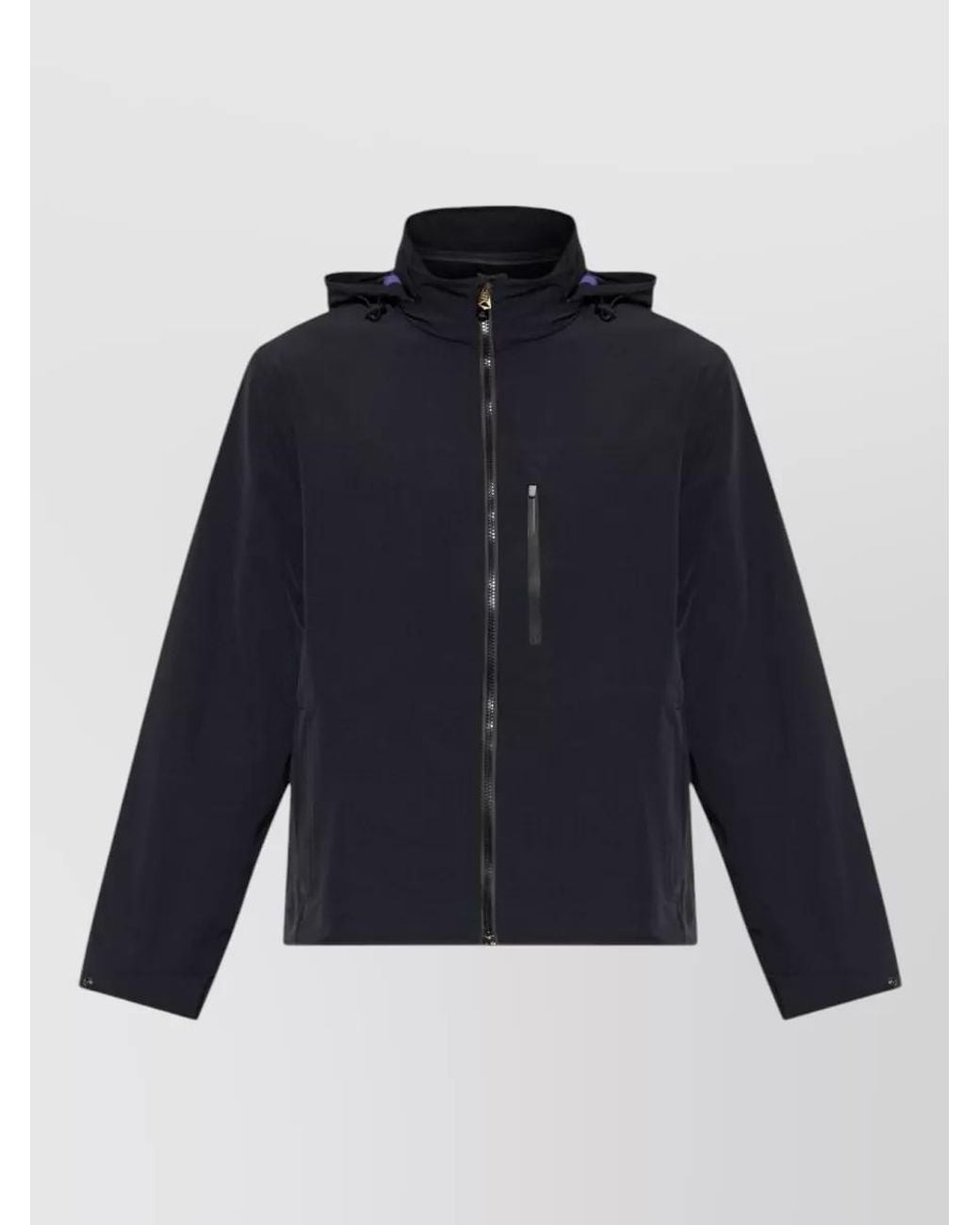 Paul Smith Blue Padded Hooded Zip-Up Jacket for men