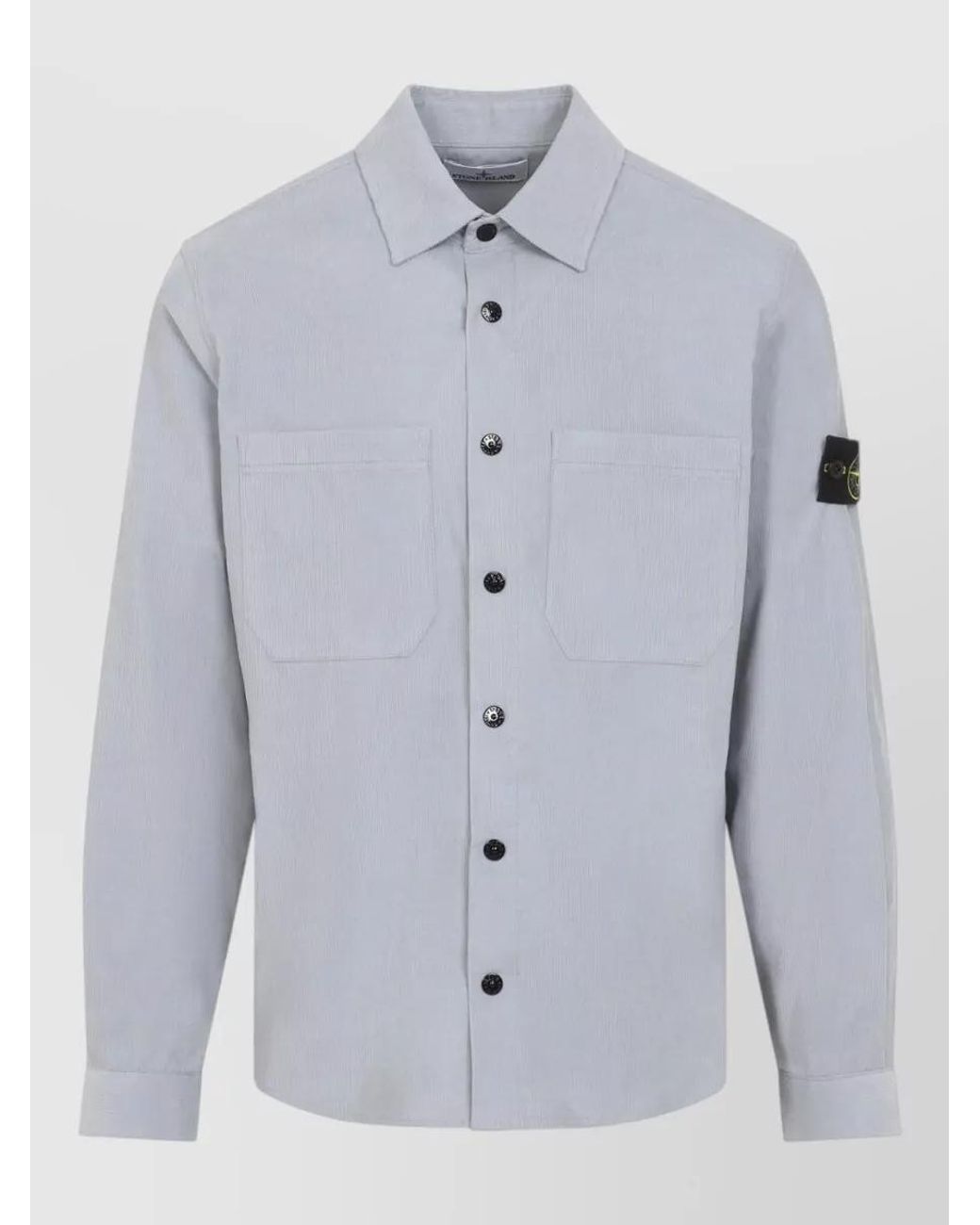 Stone Island Blue Corduroy Shirt Jacket for men