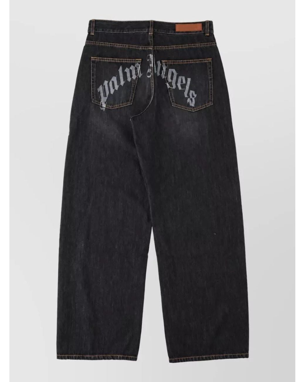 Palm Angels Black Wide-Leg Jeans for men