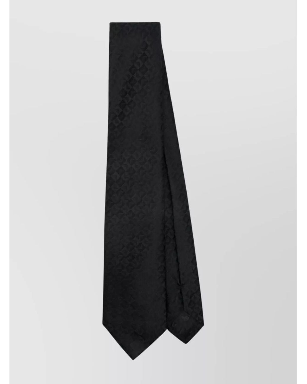 Emporio Armani White Silk Logo-Jacquard Tie for men