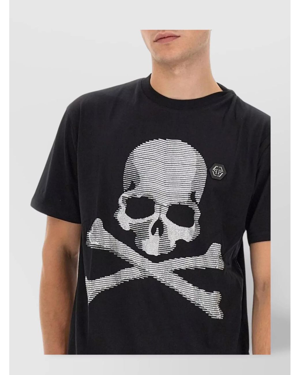 Philipp Plein Black Rhinestone Regular-Fit T-Shirt for men
