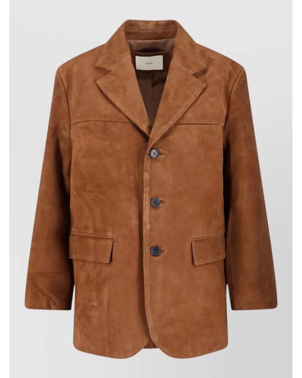 DUNST Brown Leather Single Breasted Coat