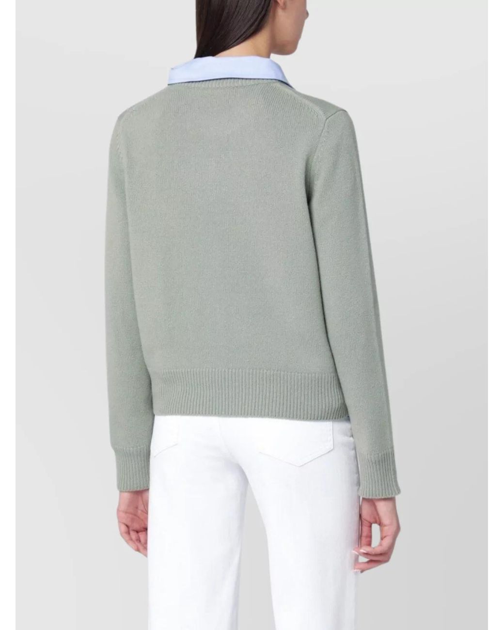 Maison Kitsuné Gray Wool Regular-Fit Sweater