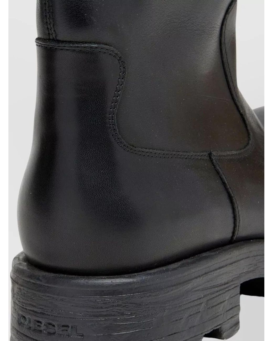 DIESEL Black Leather Ankle Boots