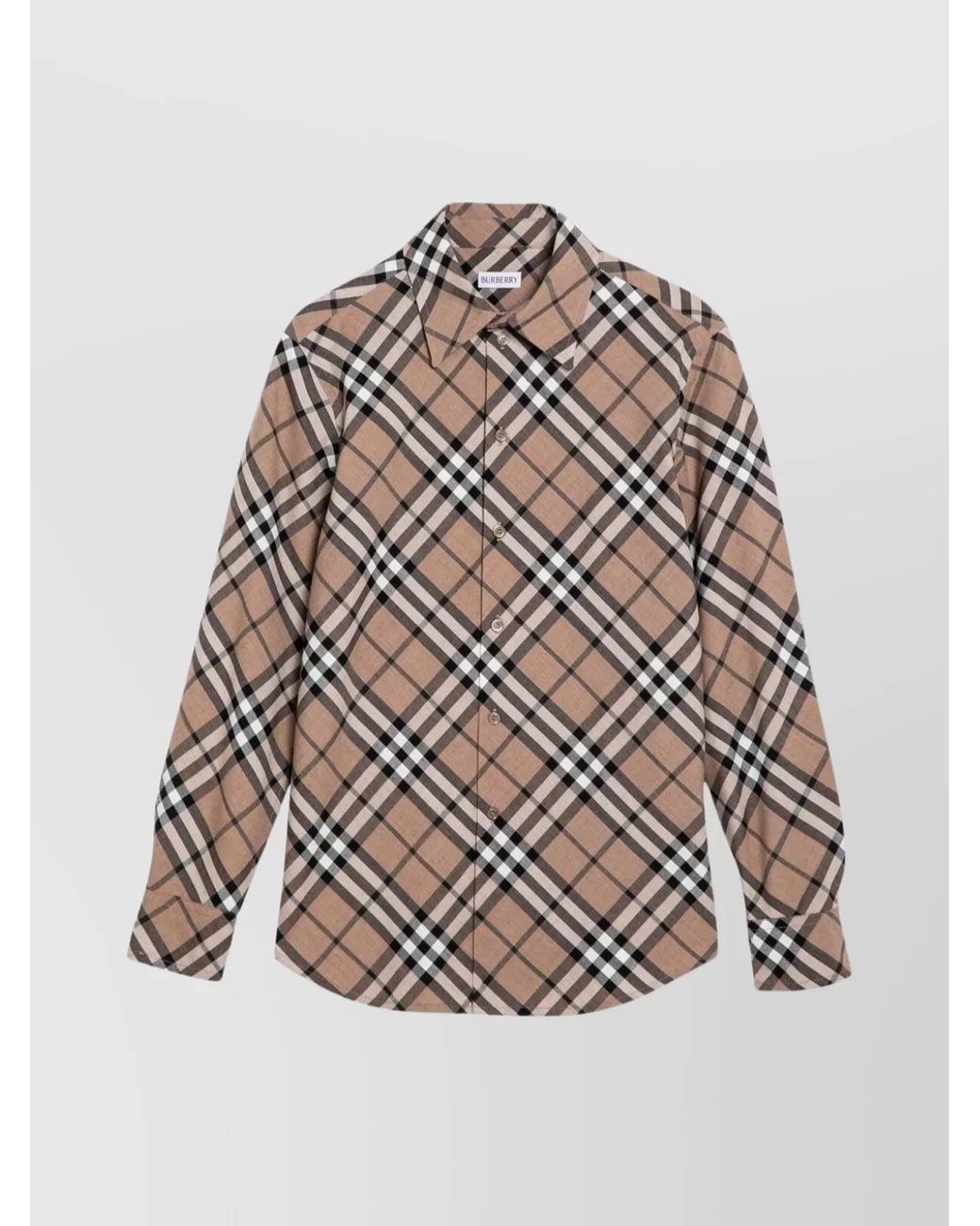 Burberry White Vintage Check Long-Sleeved Shirt