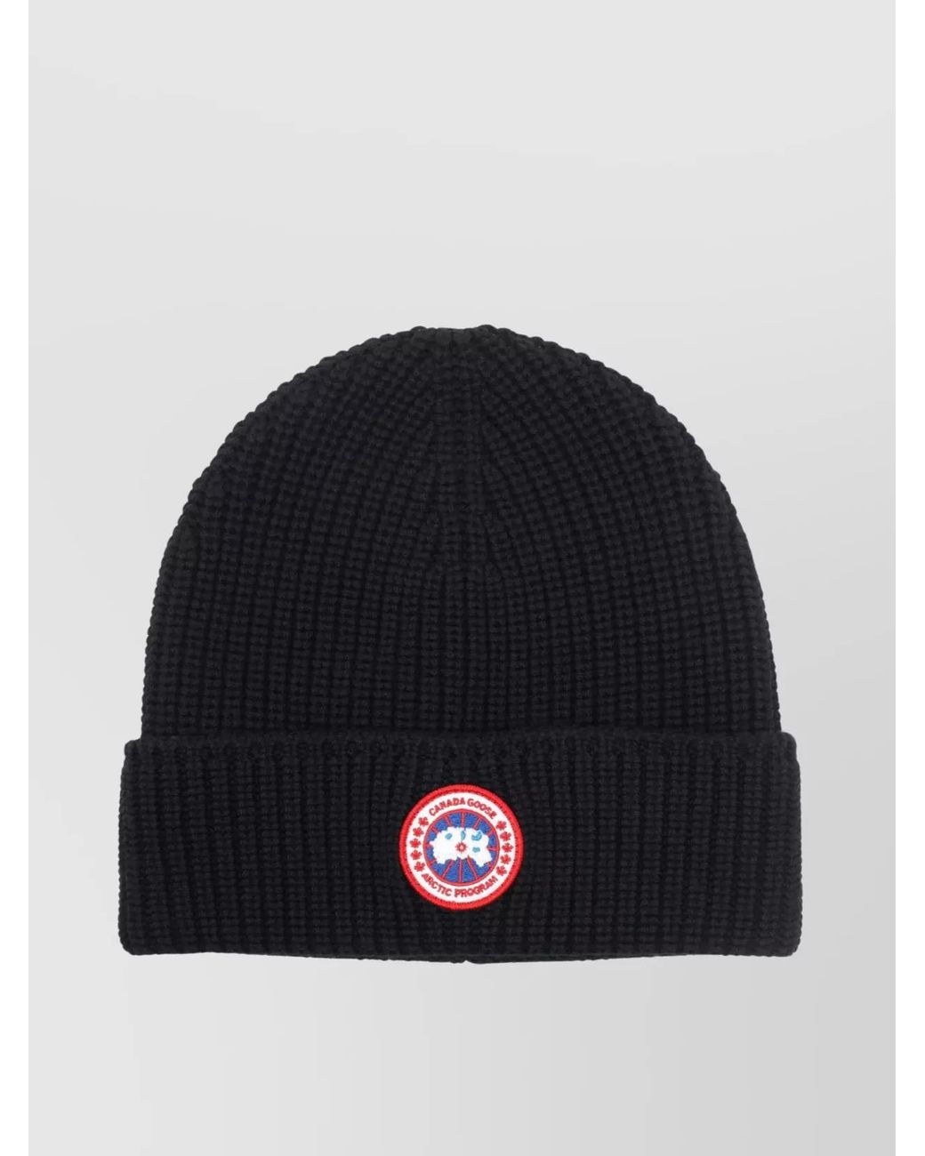 Canada Goose Blue Wool Ribbed Beanie