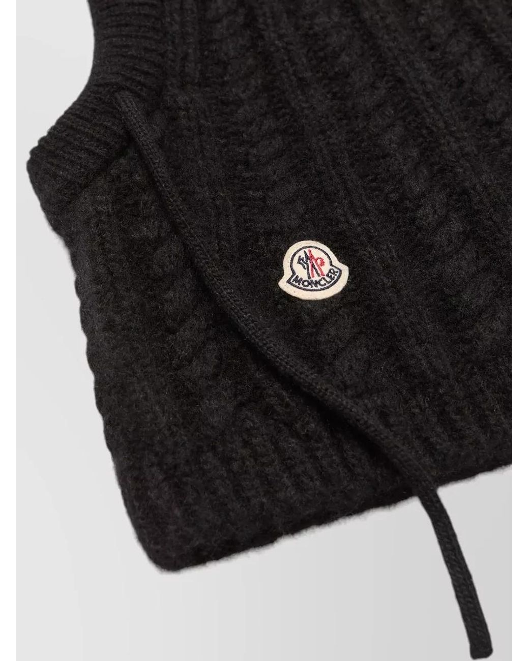 Moncler Black Cable-Knit Alpaca-Blend Balaclava