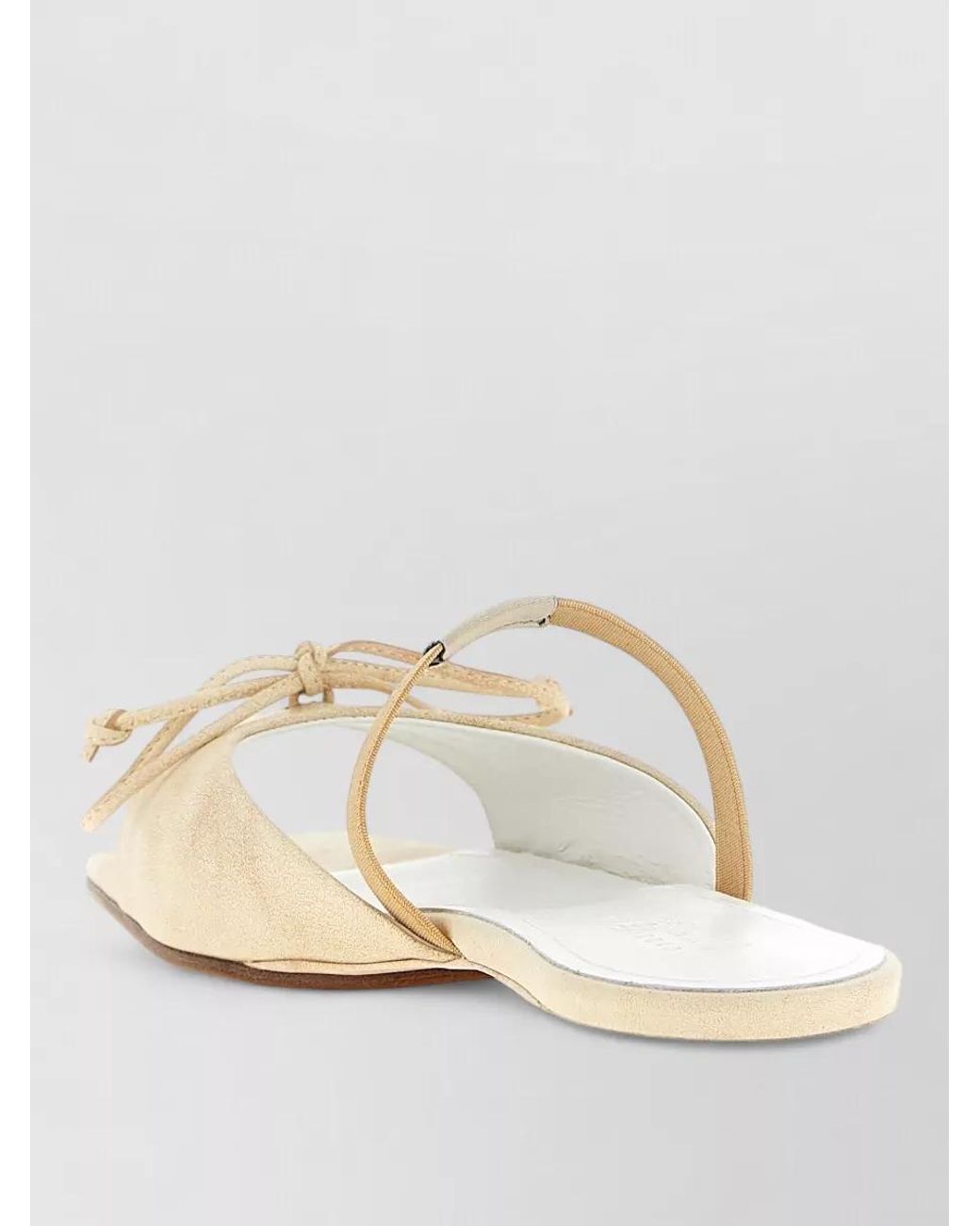 MM6 by Maison Margiela Natural Leather Bow Slingback Sandals