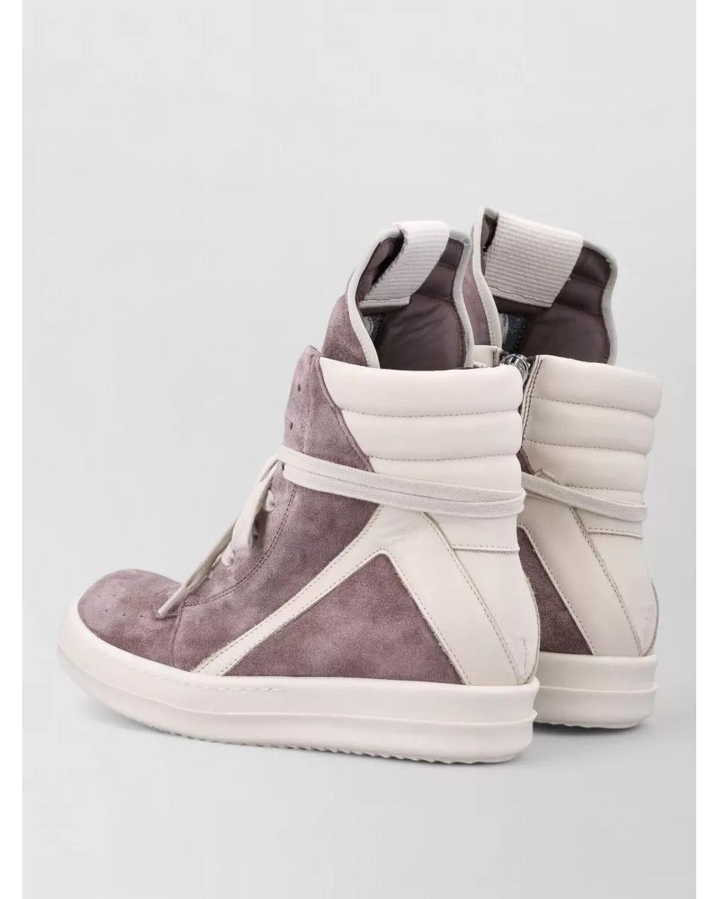 Rick Owens Pink Leather High-Top Sneakers