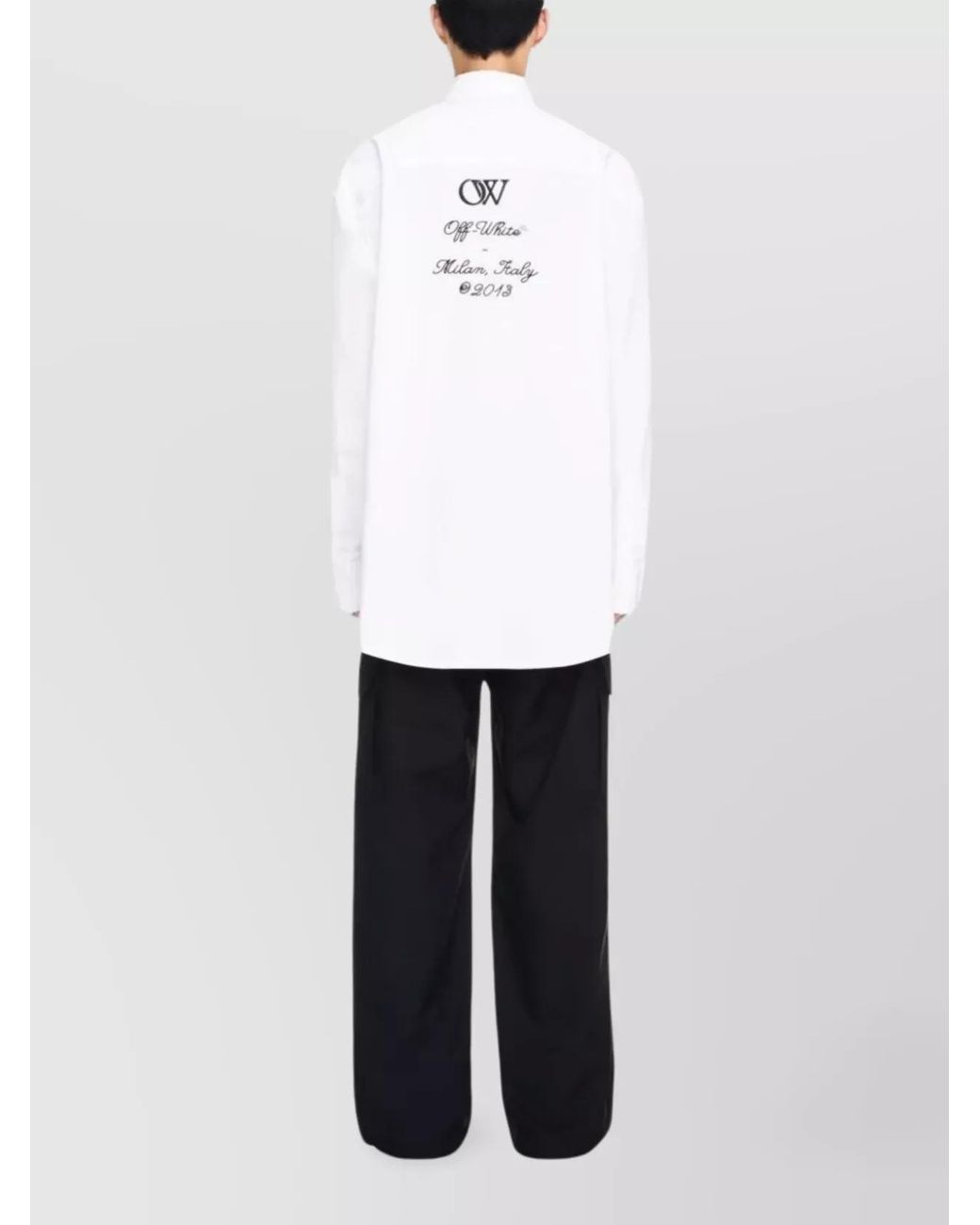 Off-White c/o Virgil Abloh White Logo-Embroidered Cotton Overshirt for men