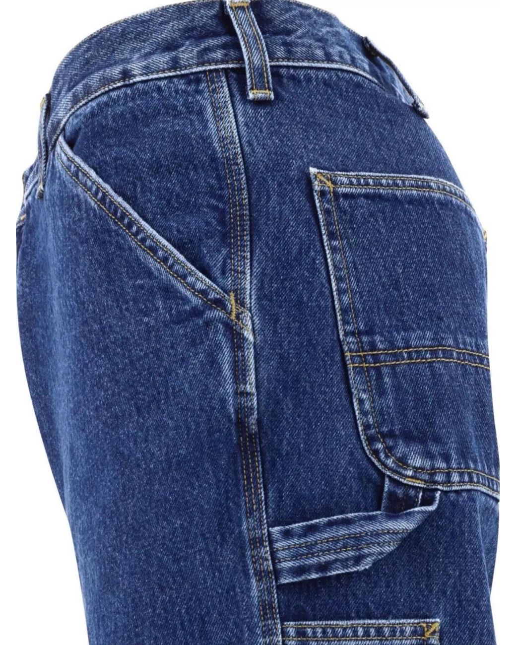 Carhartt Blue Denim Mid-Rise Straight-Leg Jeans for men
