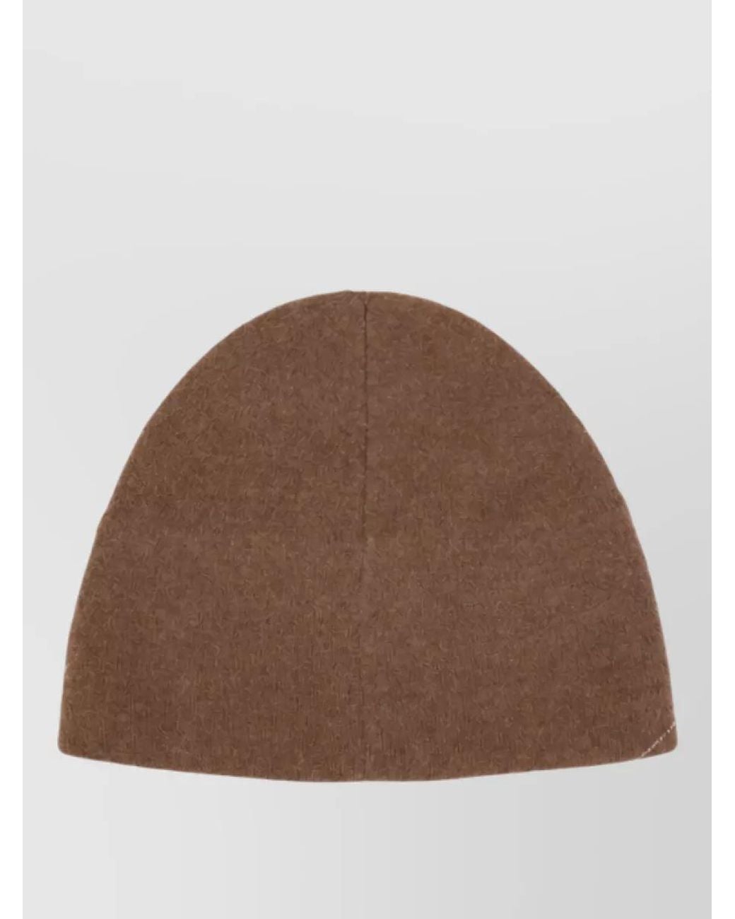 Jacquemus Brown Cashmere Virgin Wool Logo Knit Beanie