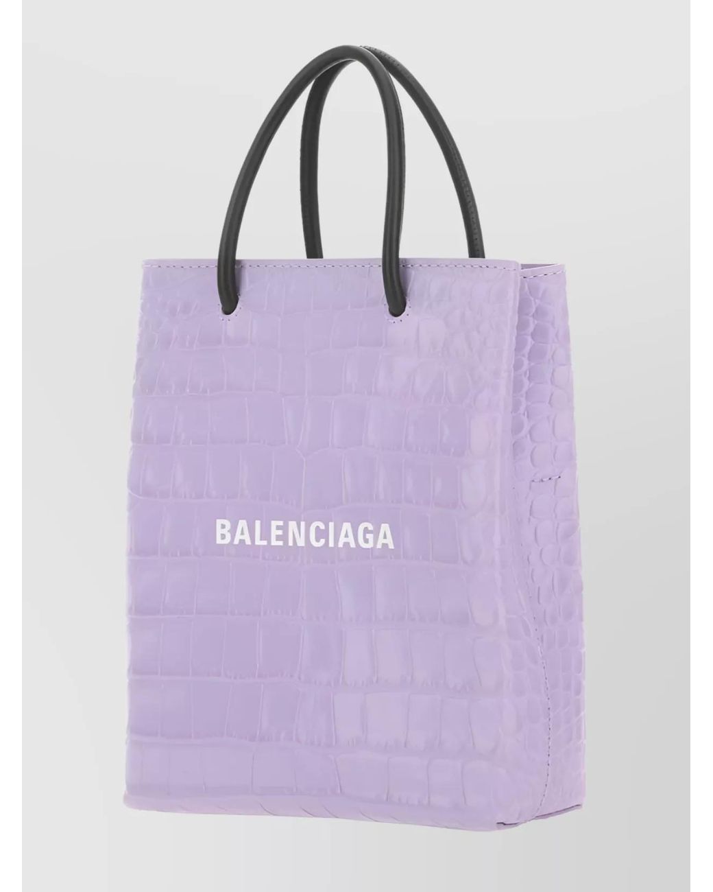 Balenciaga Purple Cabas Leather Tote Bag