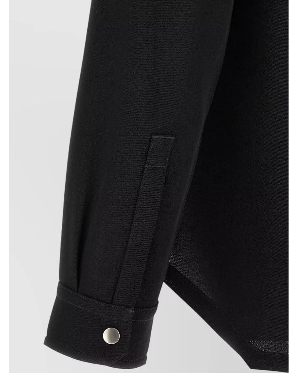 Rick Owens Black Cotton V-Neck Shirt Jacket for men