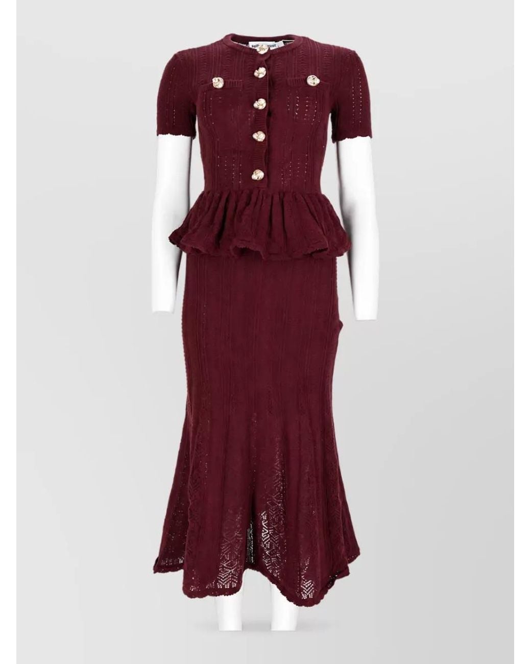 Self-Portrait Red Cotton Knitted Dress