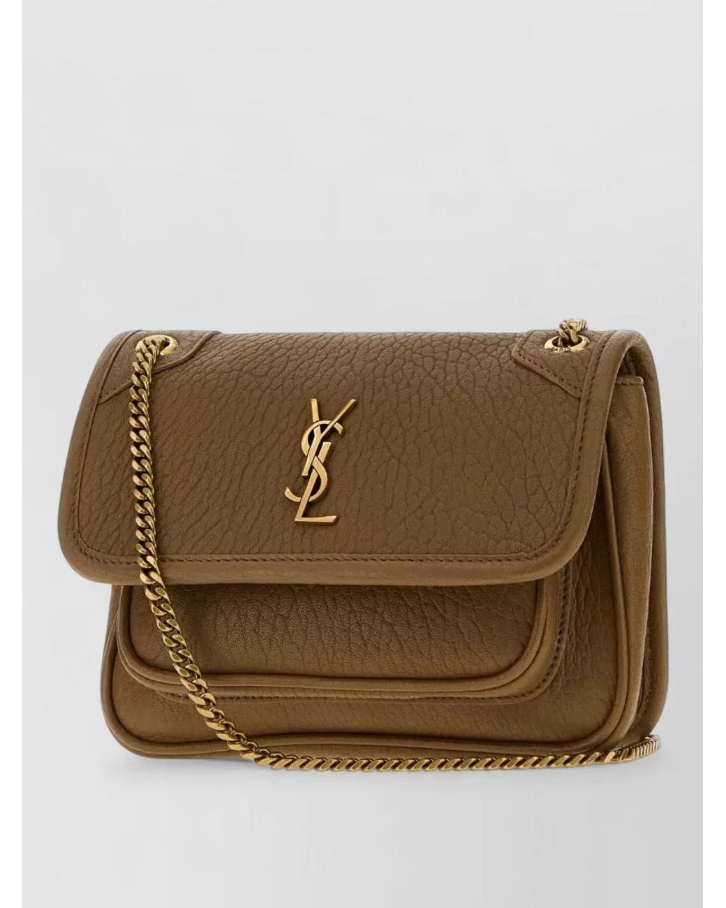 Saint Laurent Brown Niki Mini Leather Clutch Bag