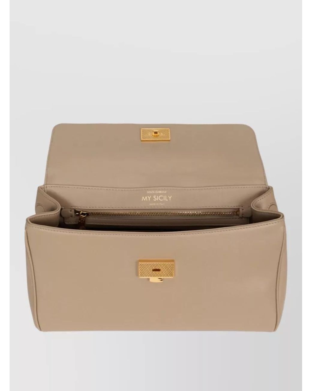 Dolce & Gabbana Natural My Sicily Calfskin Shoulder Bag